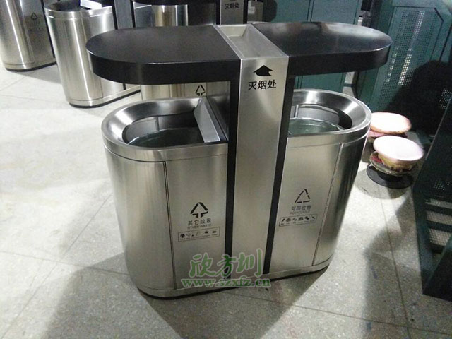 不銹鋼戶(hù)外環(huán)衛(wèi)分類(lèi)垃圾桶-戶(hù)外橢圓形不銹鋼垃圾桶