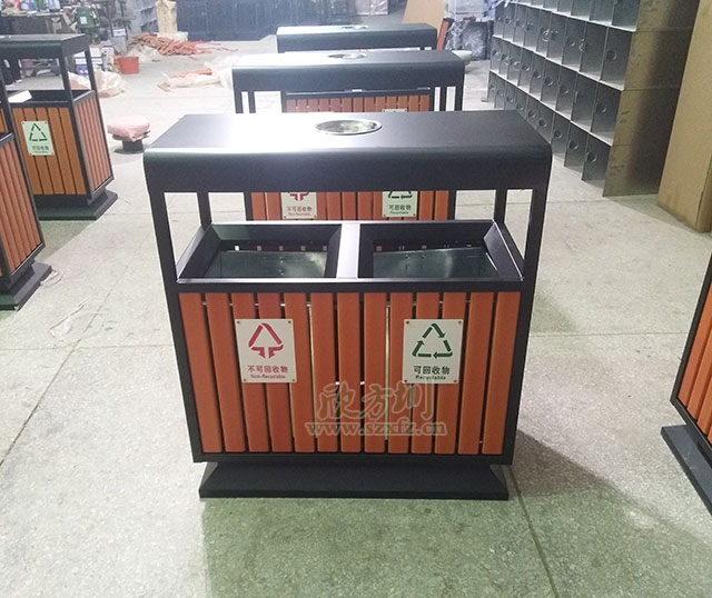 天津更新鋼木垃圾箱、細微之處盡顯文明