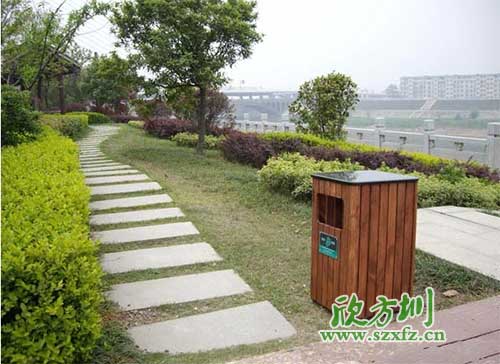 上海普陀最好的戶外鋼木垃圾桶，貨比三家只選欣方圳